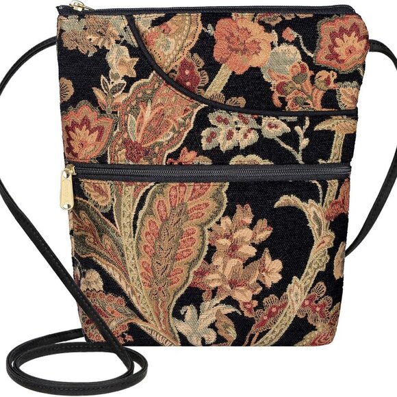 Women's Tapestry Bella Purse Crossbody Handbag, Adjustable Cord, Hand - Picture 1 of 7